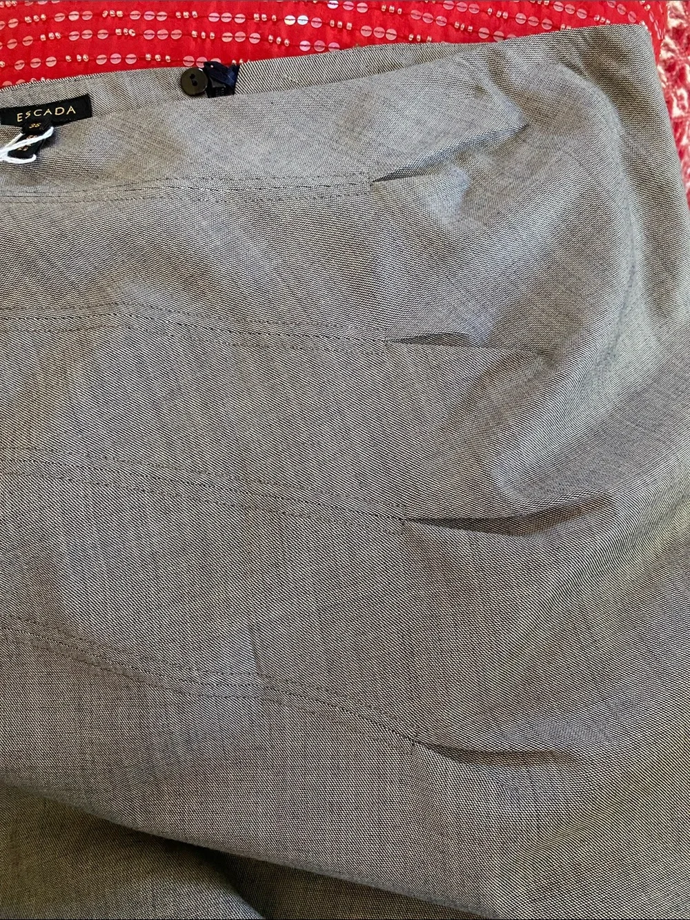 Escada New Virgin Wool Stretch Detailed Timeless Skirt NWOT
